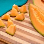 Cantaloupe cut into wedges and small chunks