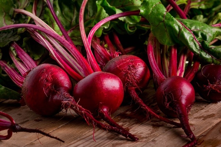 Beets pulled from the garden
