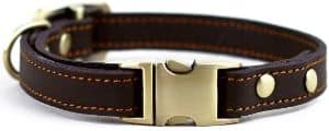 chede Luxury Real Leather Dog Collar
